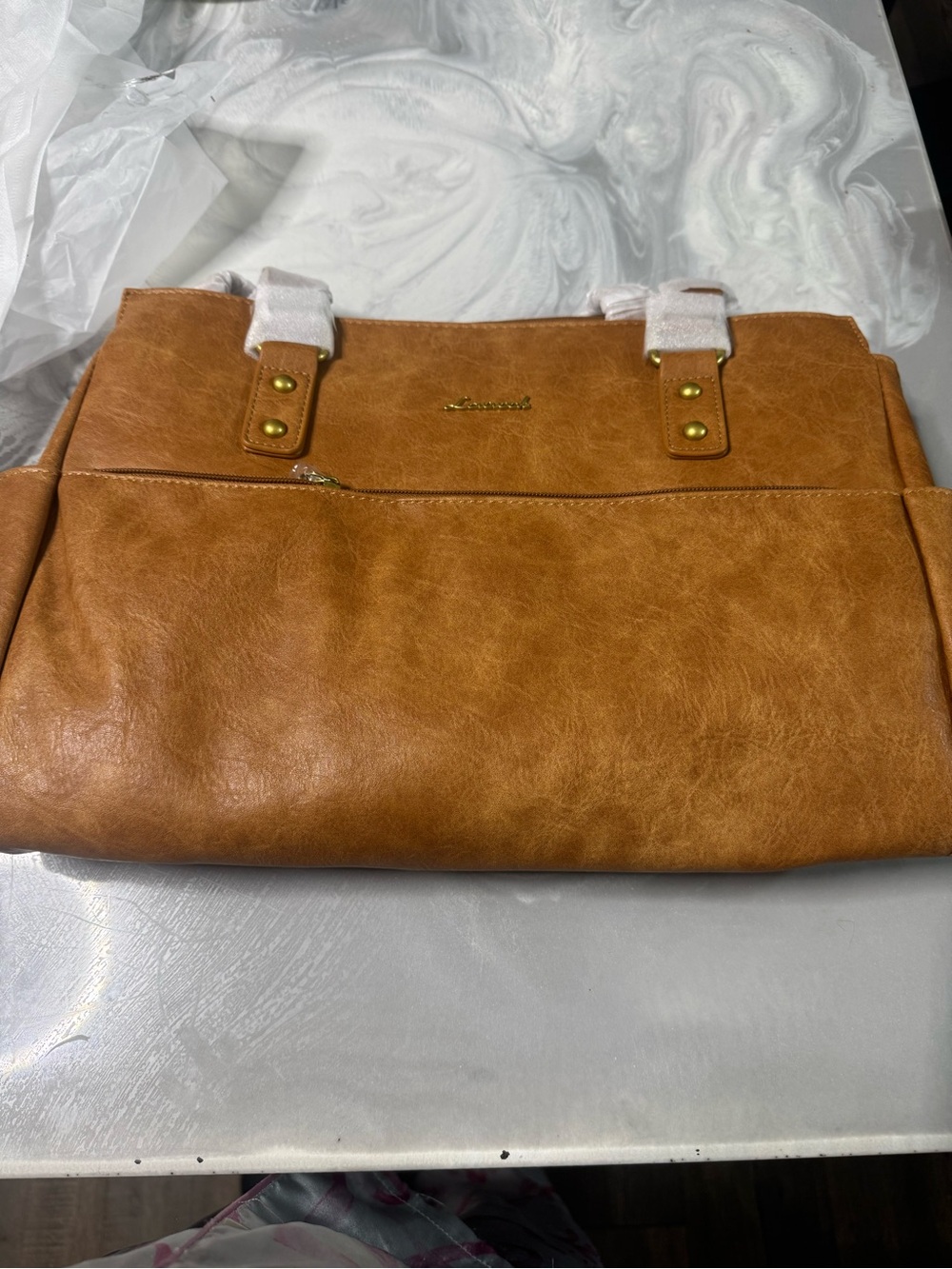 LOVEVOOK Brown Laptop Tote Bag Work Shoulder Bag